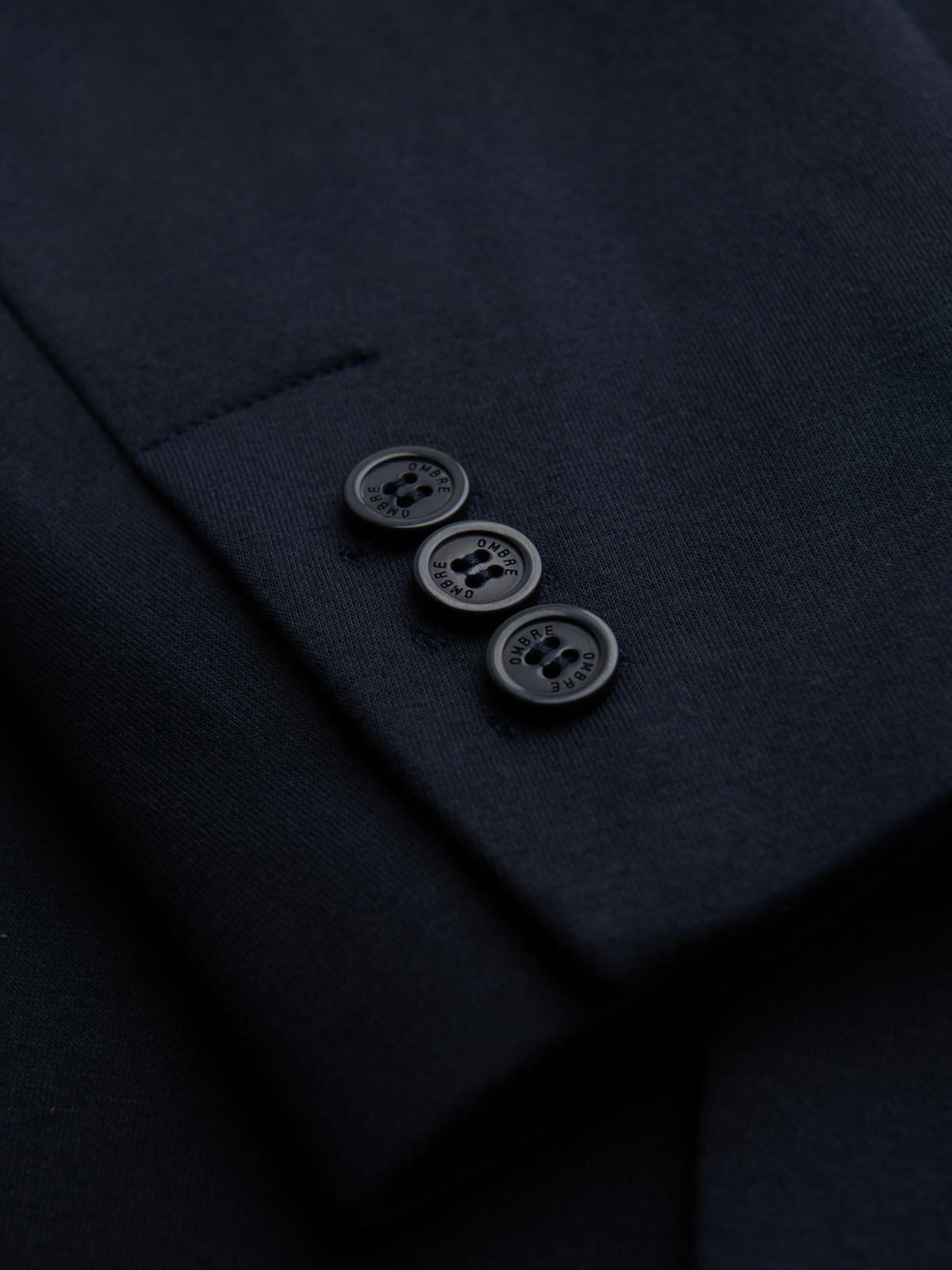 Ombre Men's knitted jacket with a fitted cut - navy blue