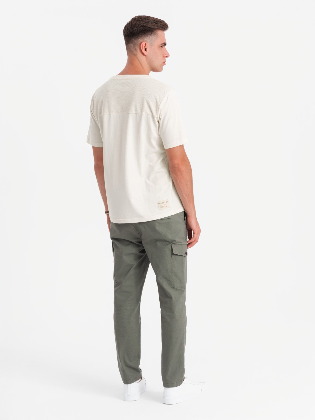 Ombre Men's LOOSE FIT pocket t-shirt - white