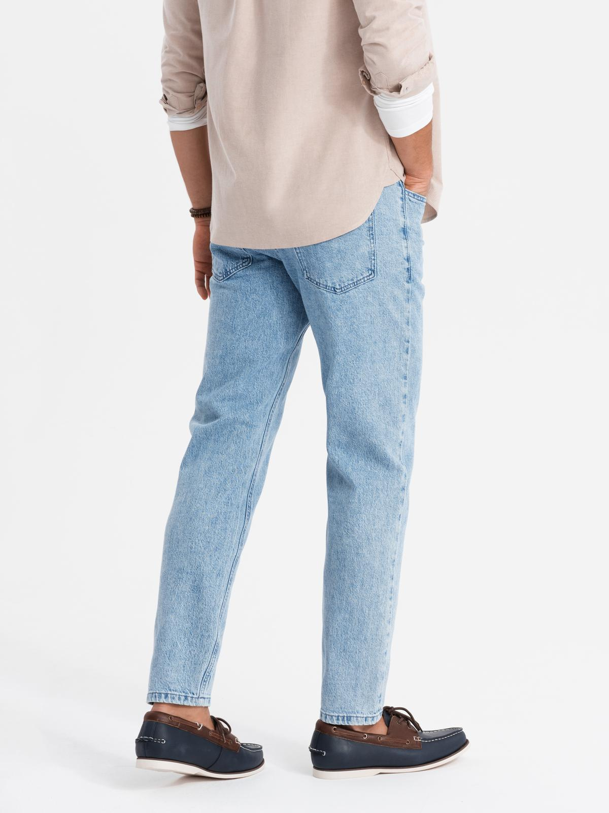 Ombre Marbled men&#039;s CARROT FIT denim pants - light blue