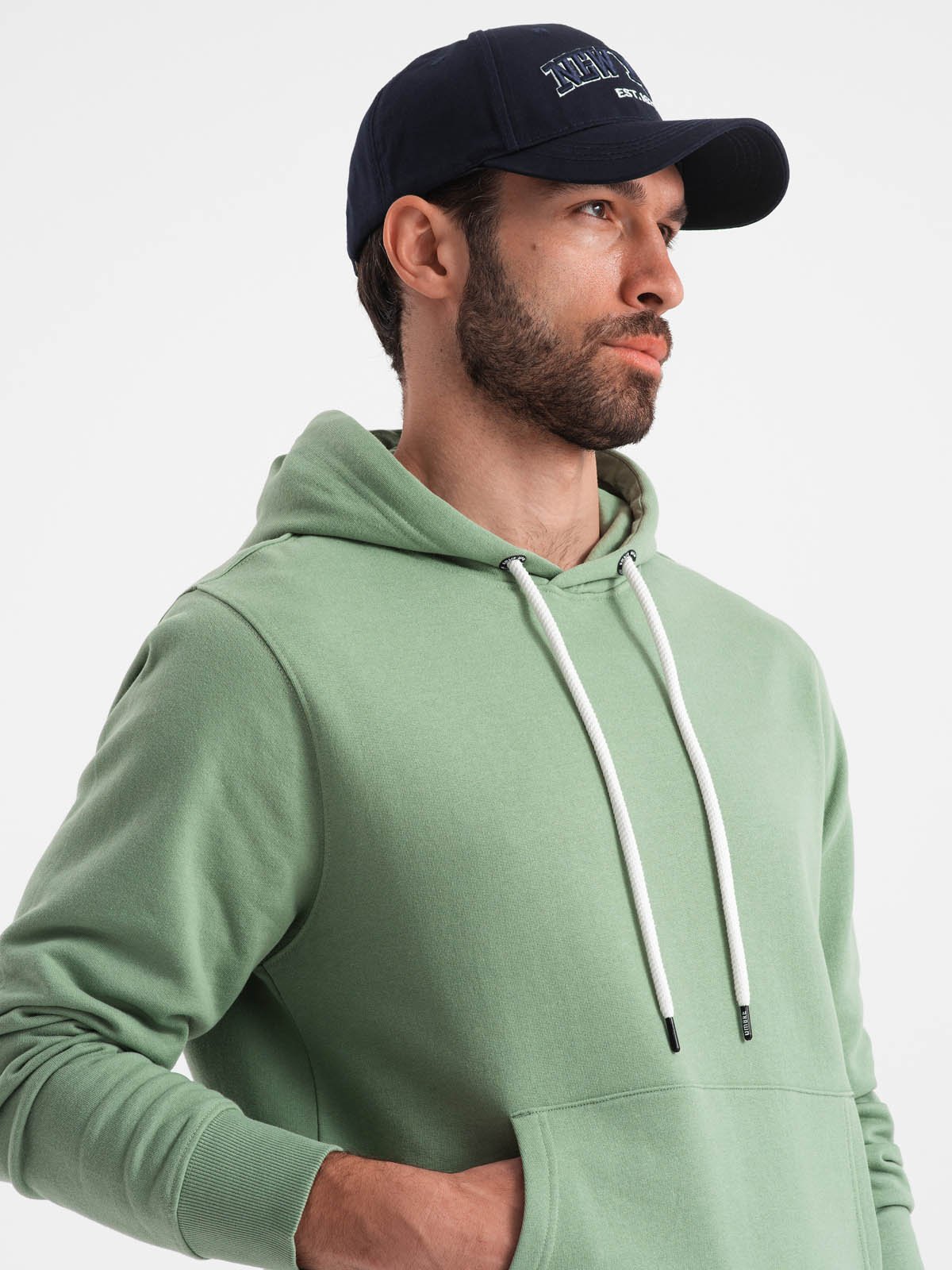 Ombre Men's Kangaroo Sweatshirt With Hood - Green