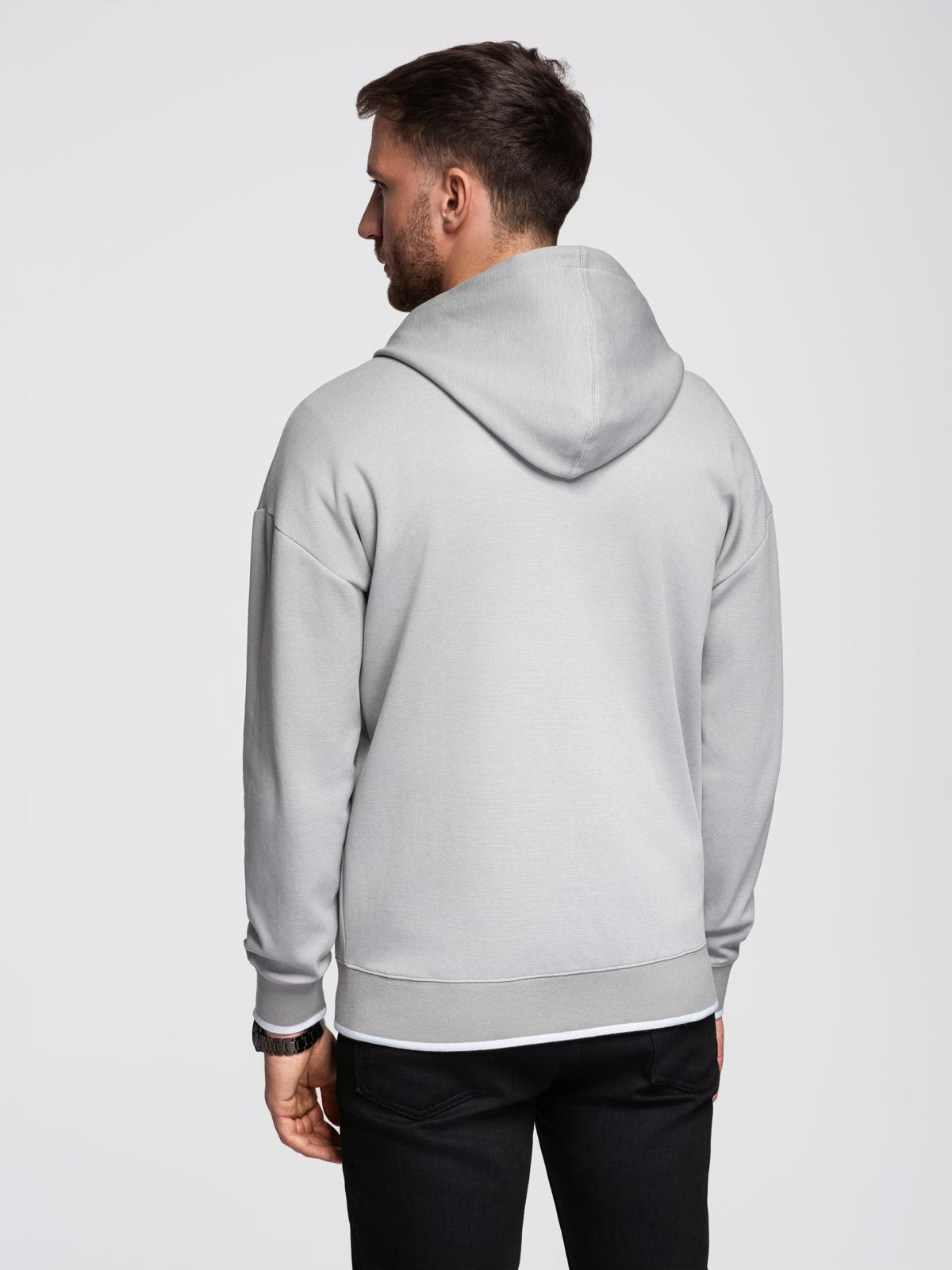 Ombre Men's softly structured hooded sweatshirt - grey