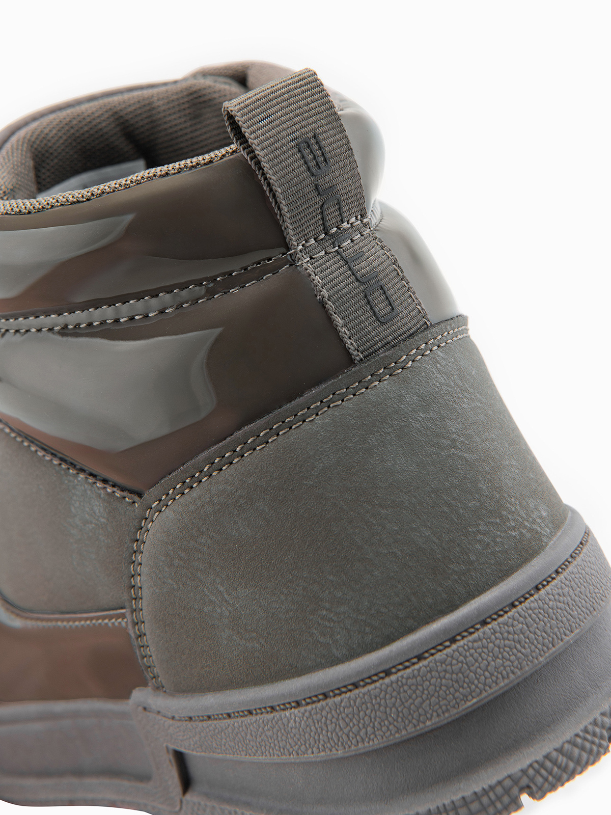 Ombre Men's high boots sneakers with shiny elements - brown