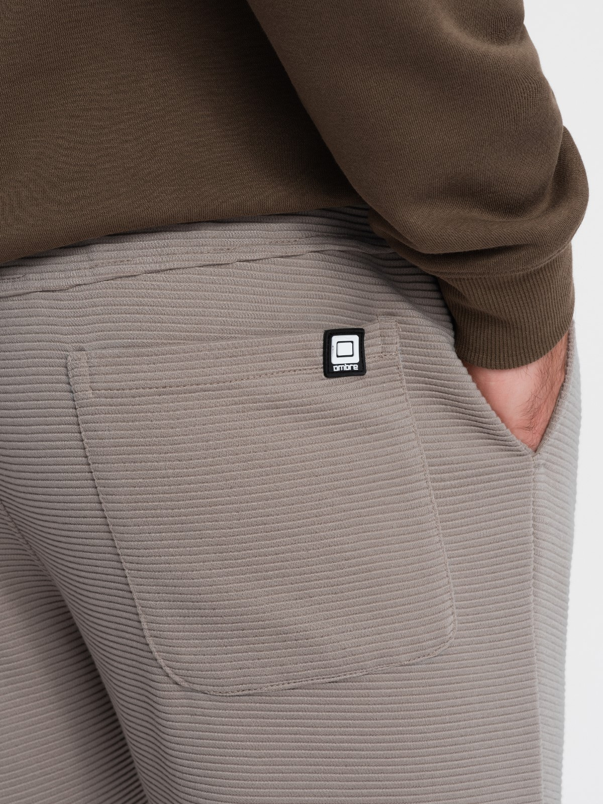 Ombre Men&#039;s ottoman fabric sweatpants - ash