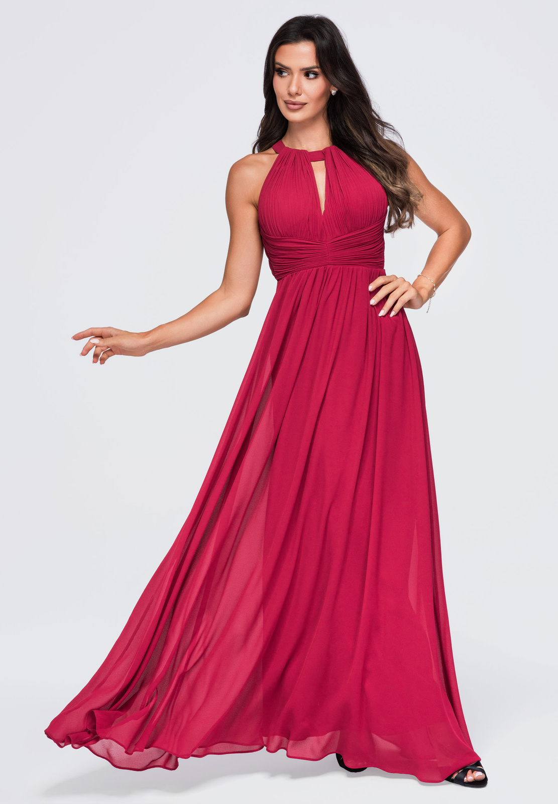 Rochie maxi de seară cu umerii goi