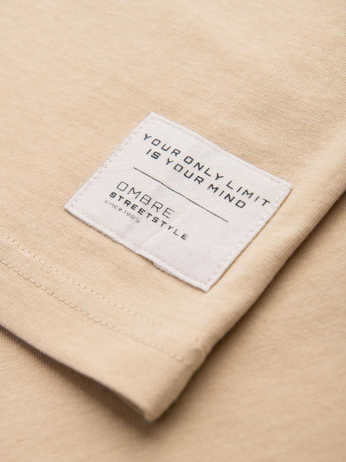 Ombre Men's LOOSE FIT T-shirt with pocket - beige