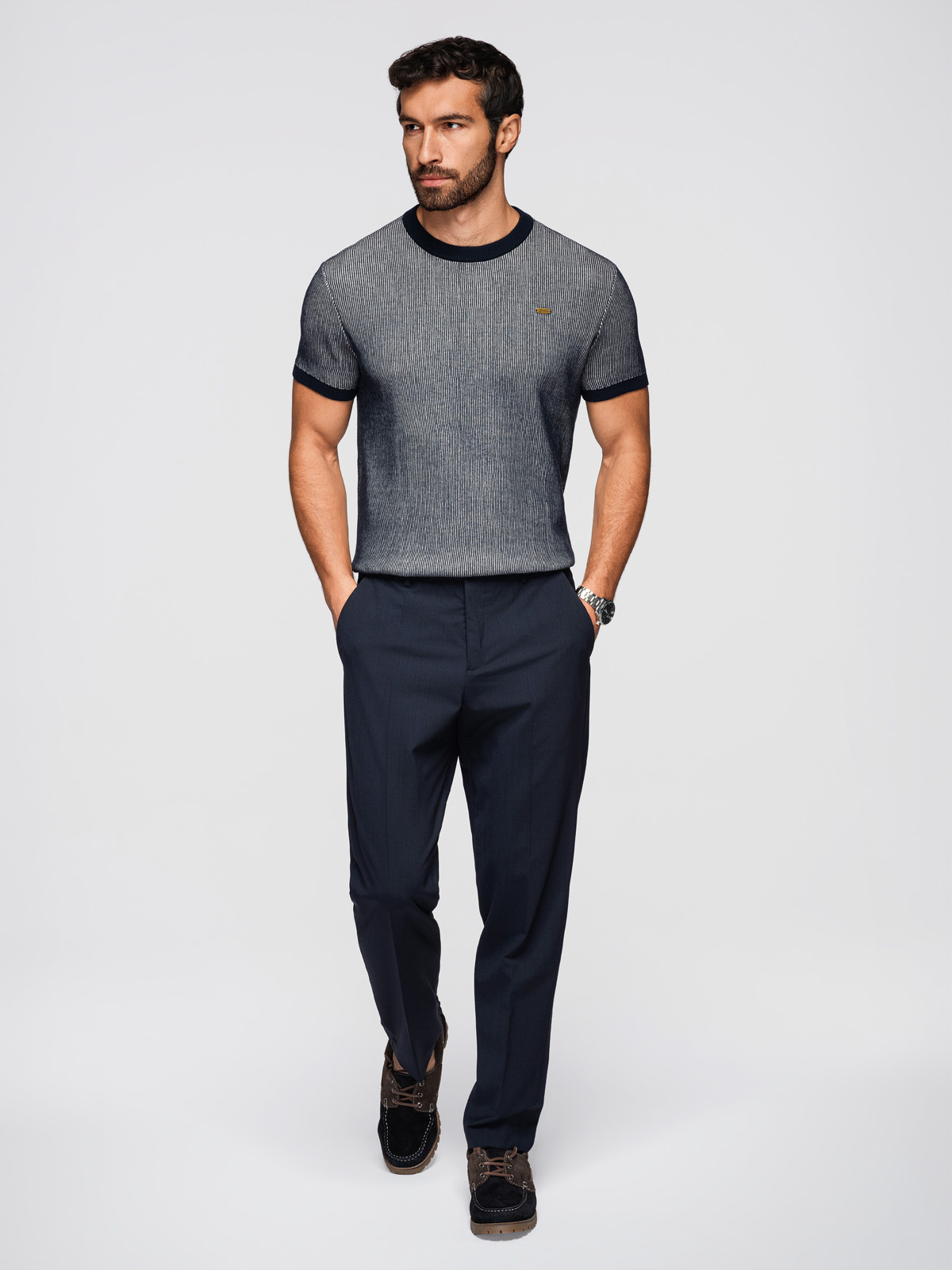 Ombre pánske bavlnené tričko - modré
