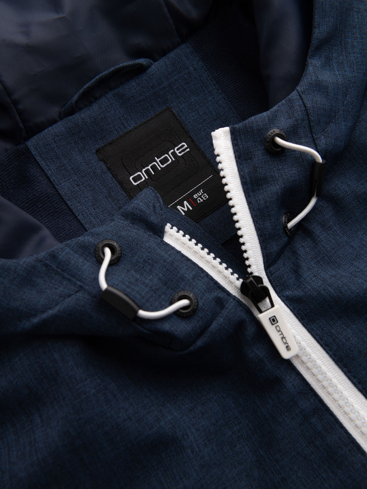 Ombre Men&#039;s lightweight sports jacket with fleece lining - navy blue