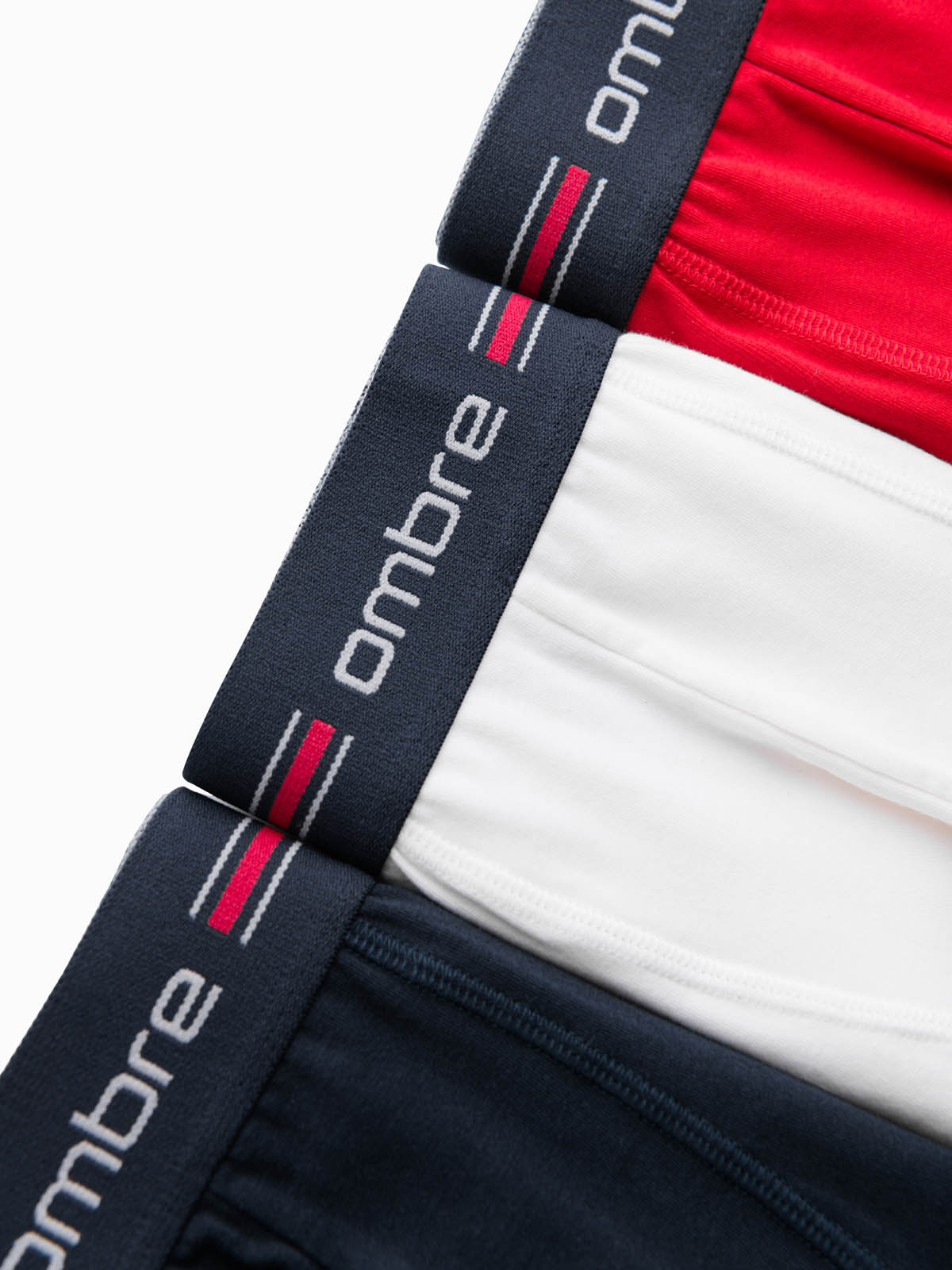 Ombre Classic fit men&#039;s boxer shorts with striped elastic band - 3 pack mix OM-UNBO