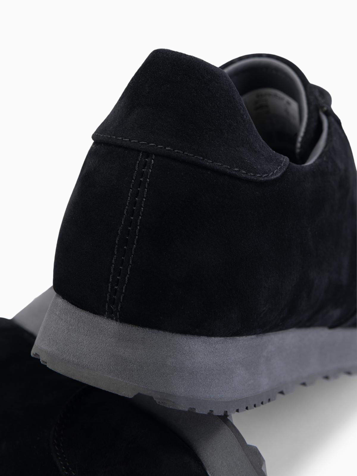 Ombre Men&#039;s sports shoes sneakers in eco leather with suede finish- black