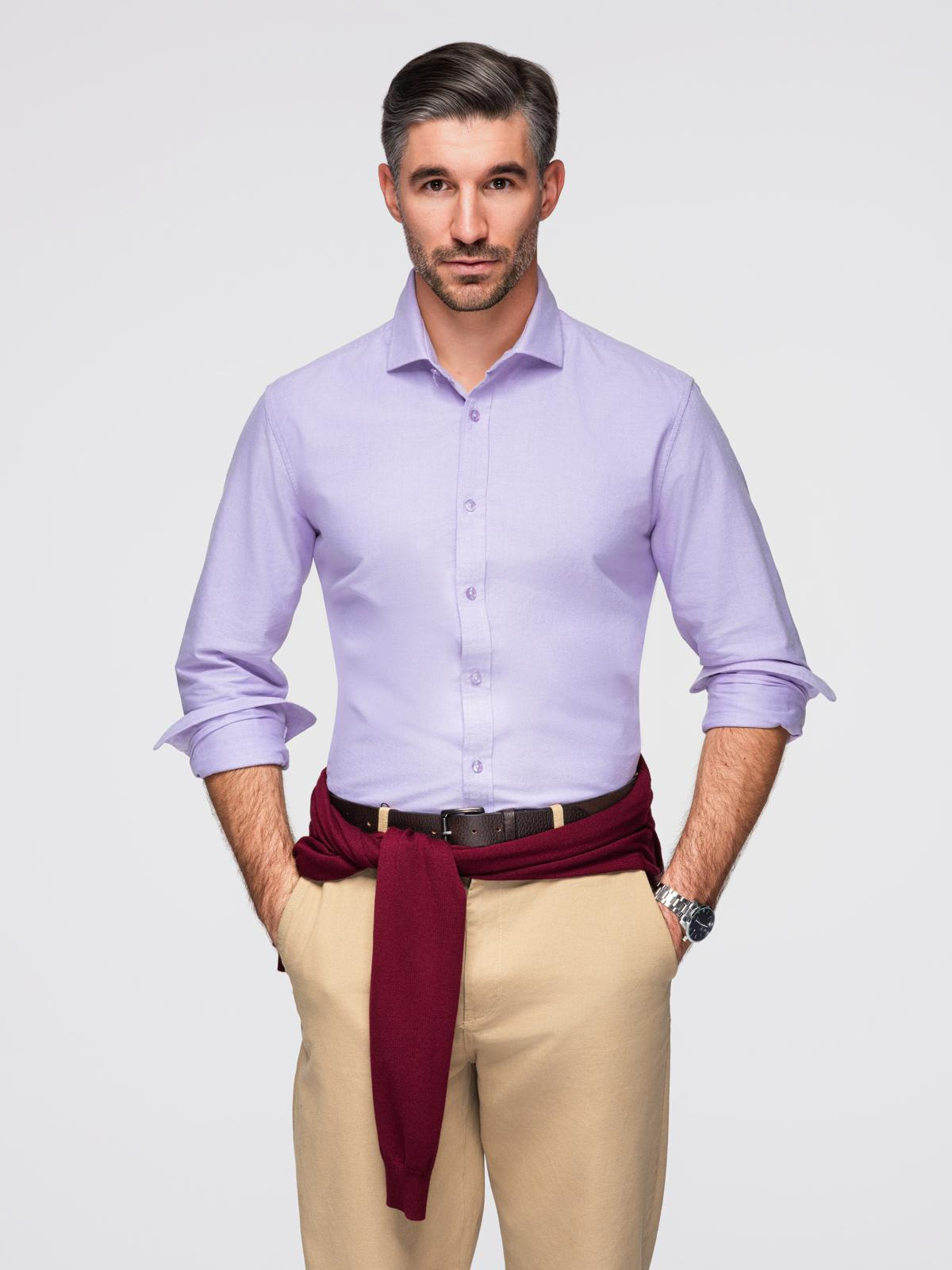 Ombre Men&#039;s cotton pastel oxford shirt - lavender