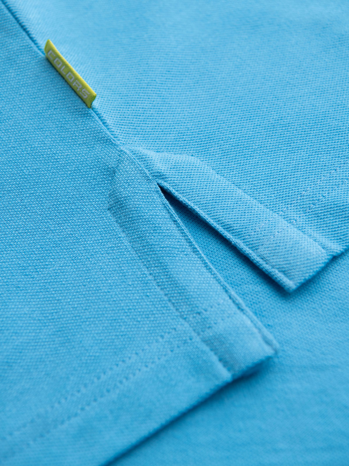 Ombre Cotton pique knit polo shirt - light blue