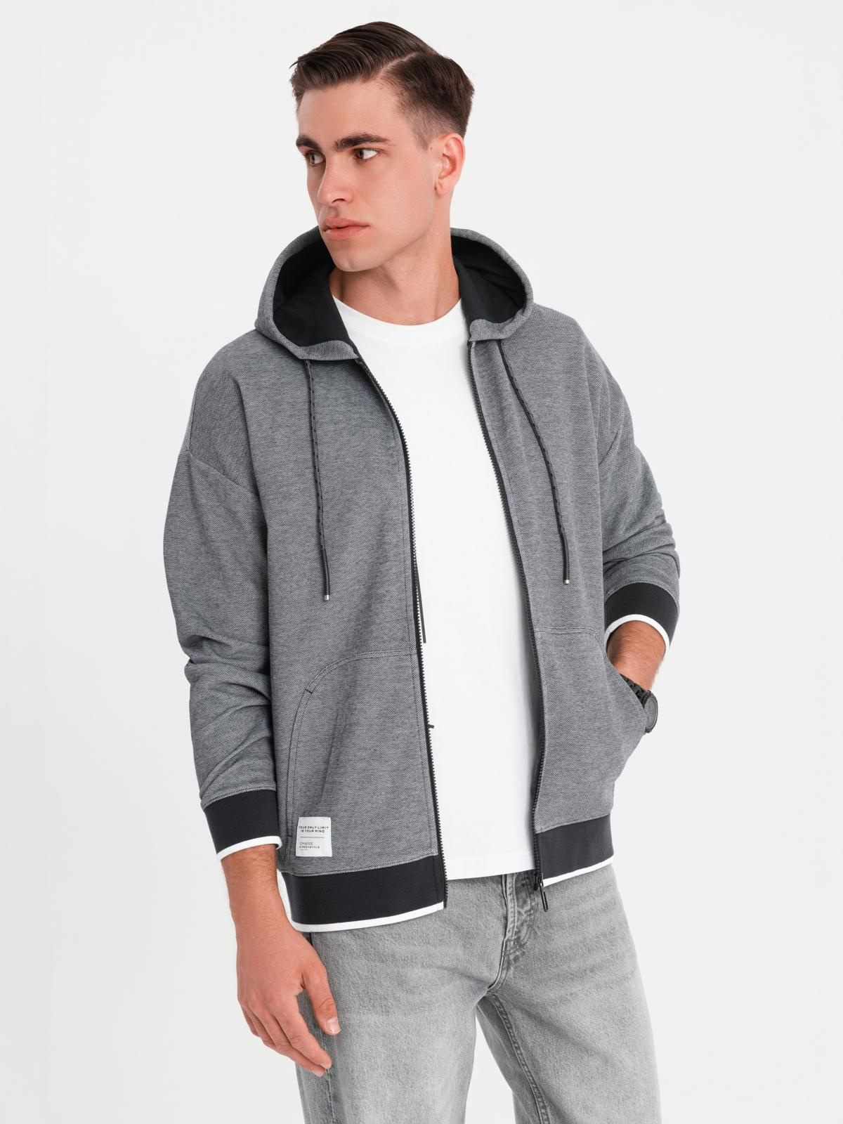 Ombre Men&#039;s softly structured hooded sweatshirt - black