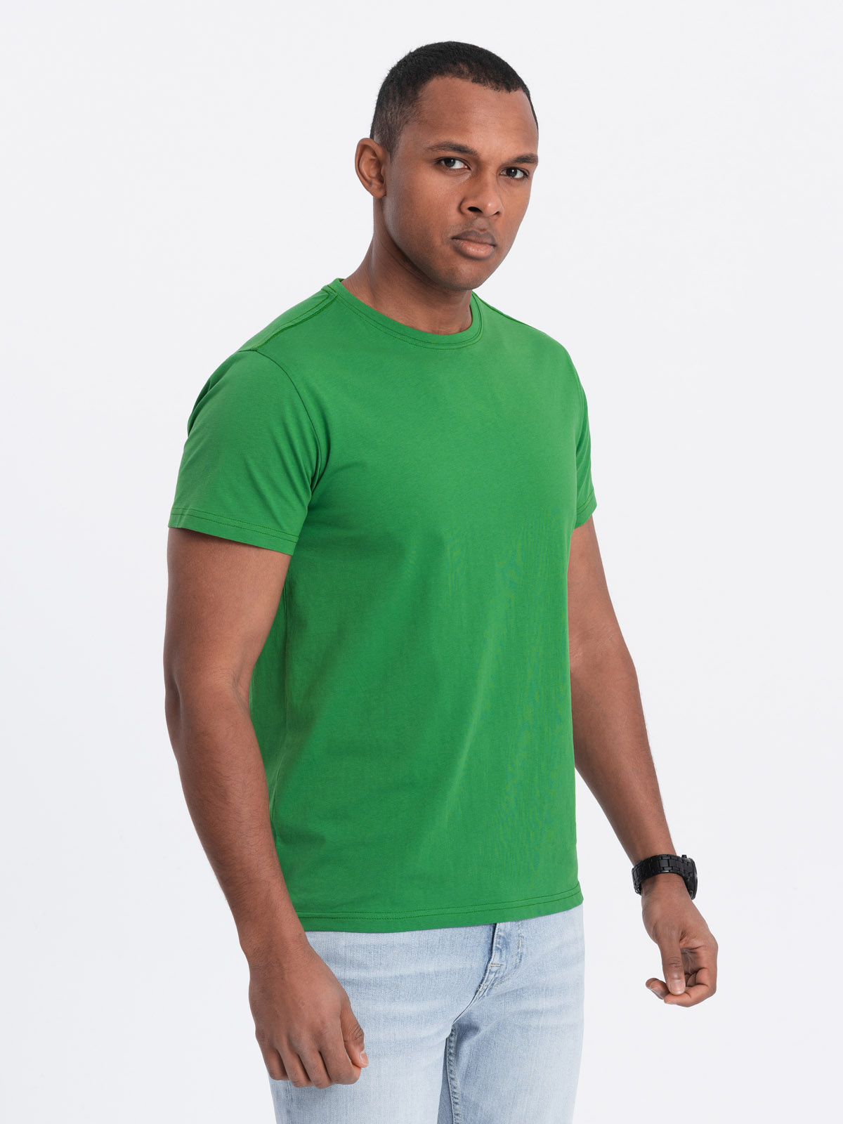 Ombre BASIC men&#039;s classic cotton T-shirt - green