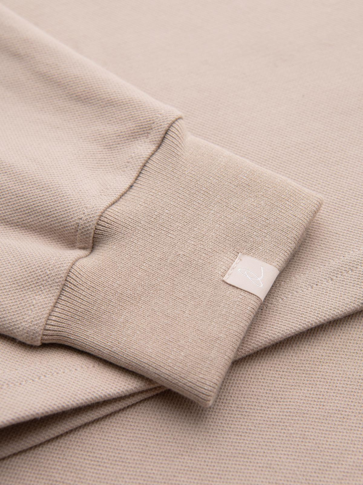 Ombre Men&#039;s structured knit polo collar sweatshirt - beige