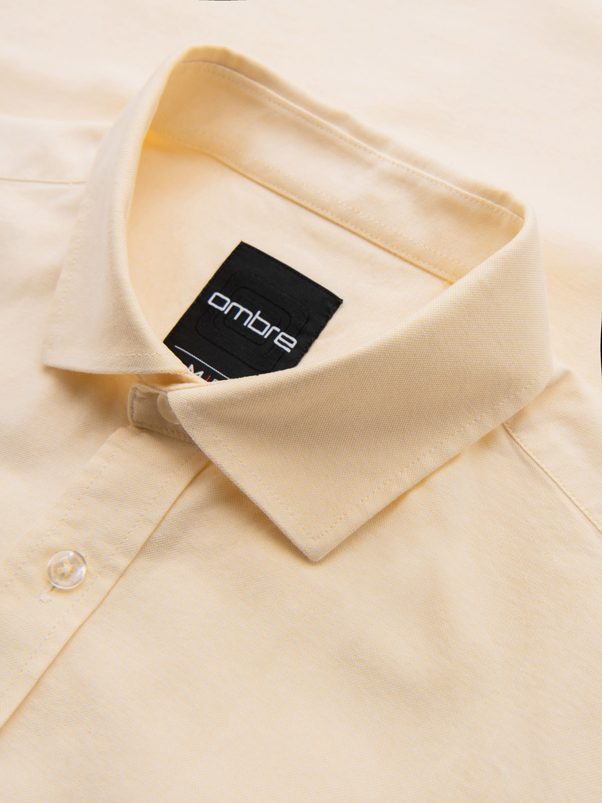 Ombre Pastel cotton men&#039;s oxford shirt - bright yellow