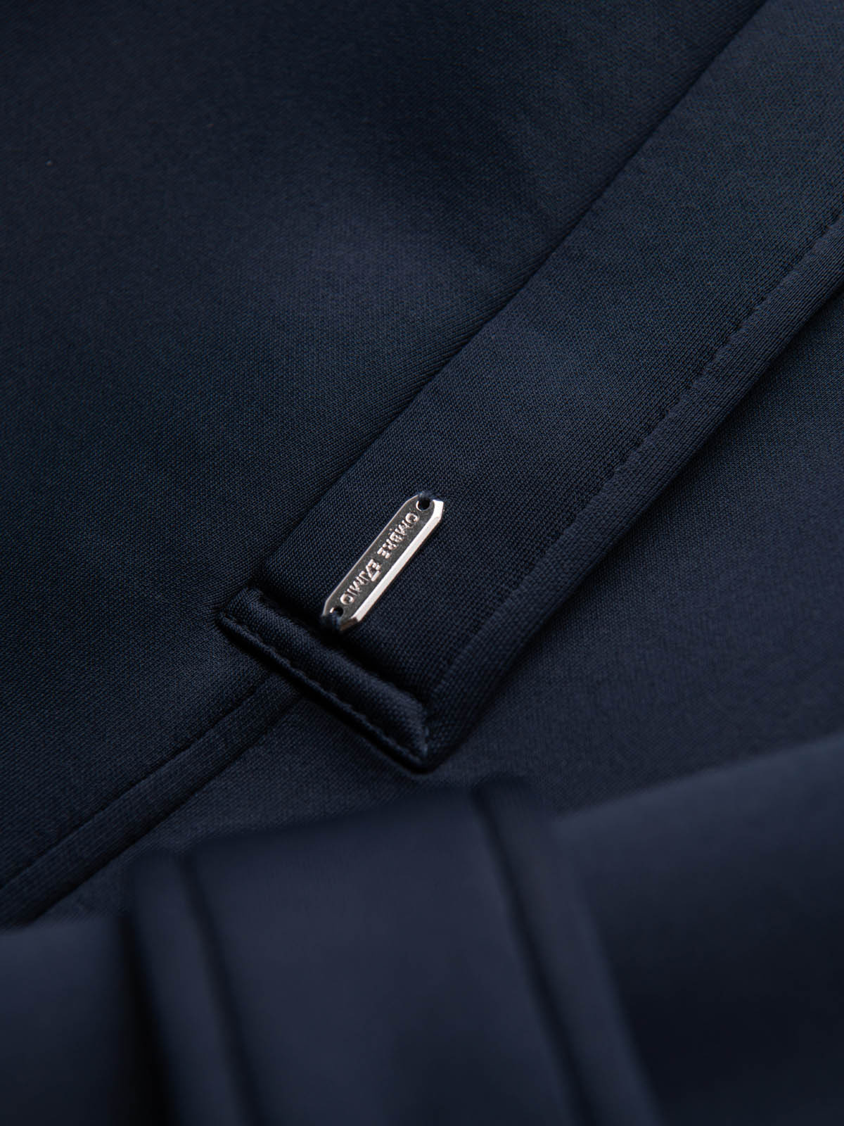 Ombre Minimalist men's mid-length coat with hood - navy blue