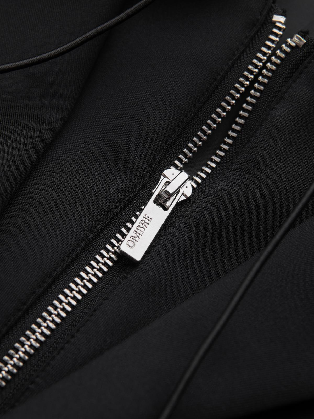 Ombre Men&#039;s blazer with detachable underlining and hood - black