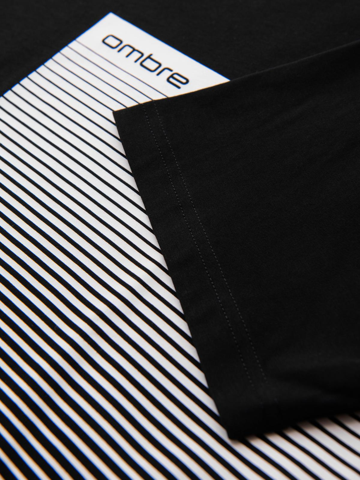 Ombre Men's cotton t-shirt with graphic print - black