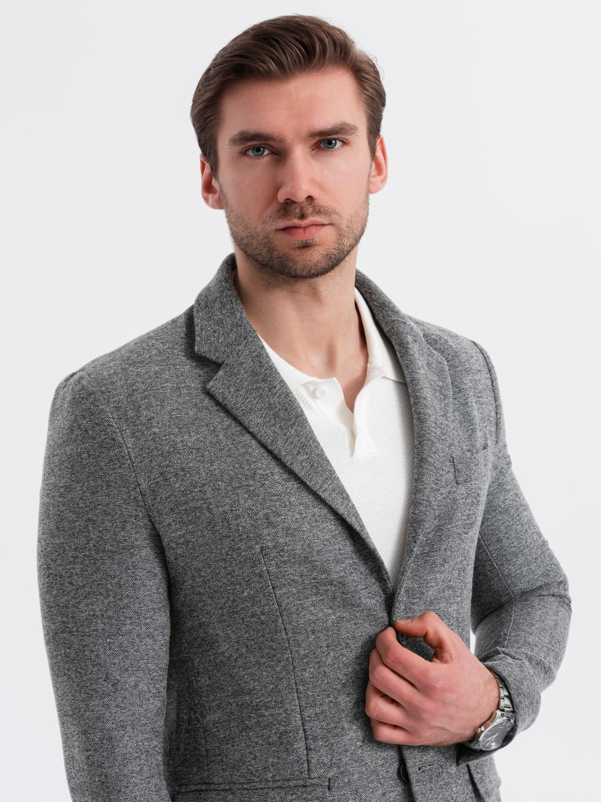 Ombre Classic men&#039;s blazer with rayon - gray