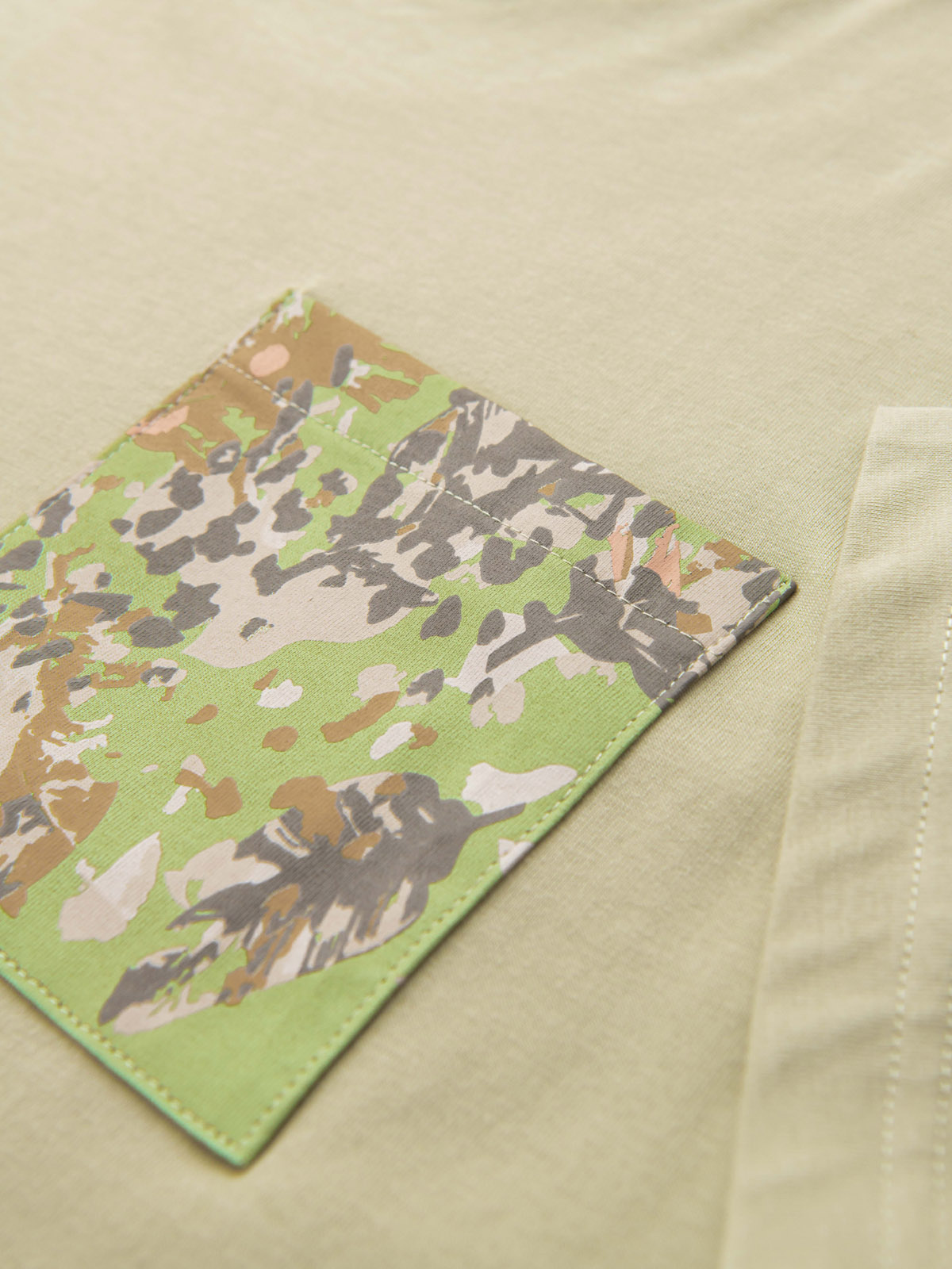 Ombre Men's cotton t-shirt with printed pocket - light grey