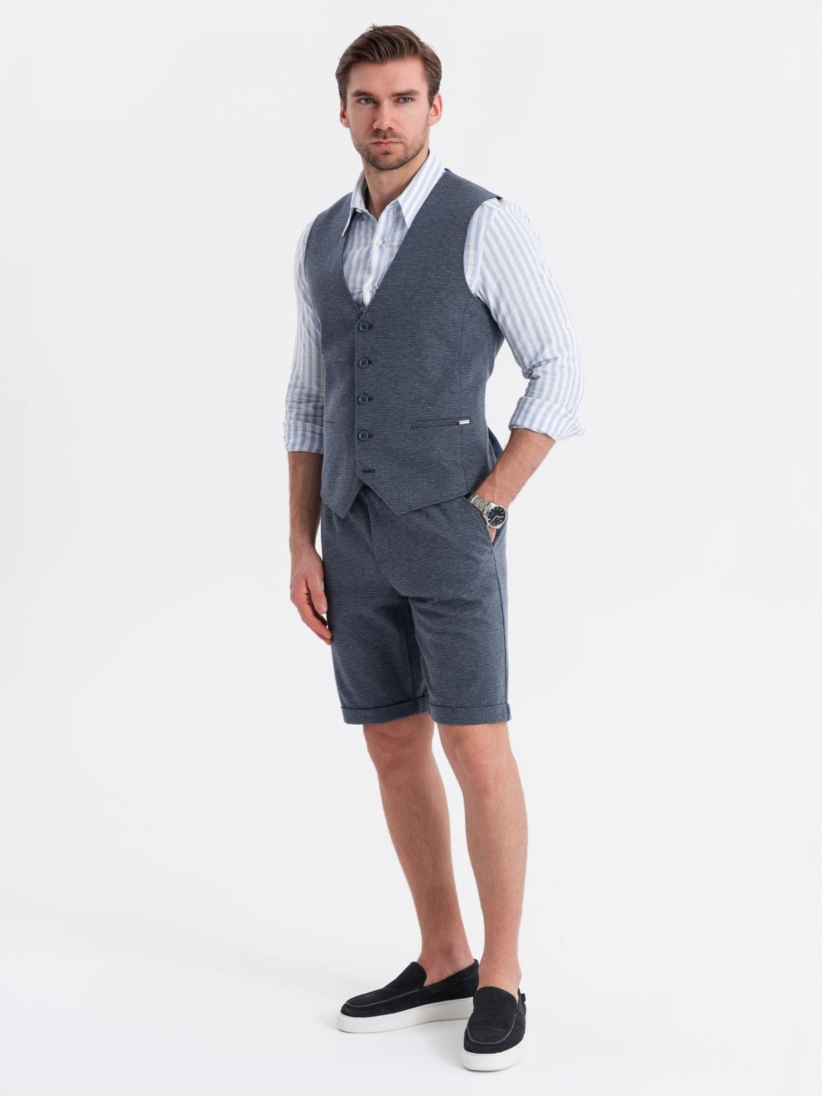 Ombre Men&#039;s elegant set suit vest + shorts