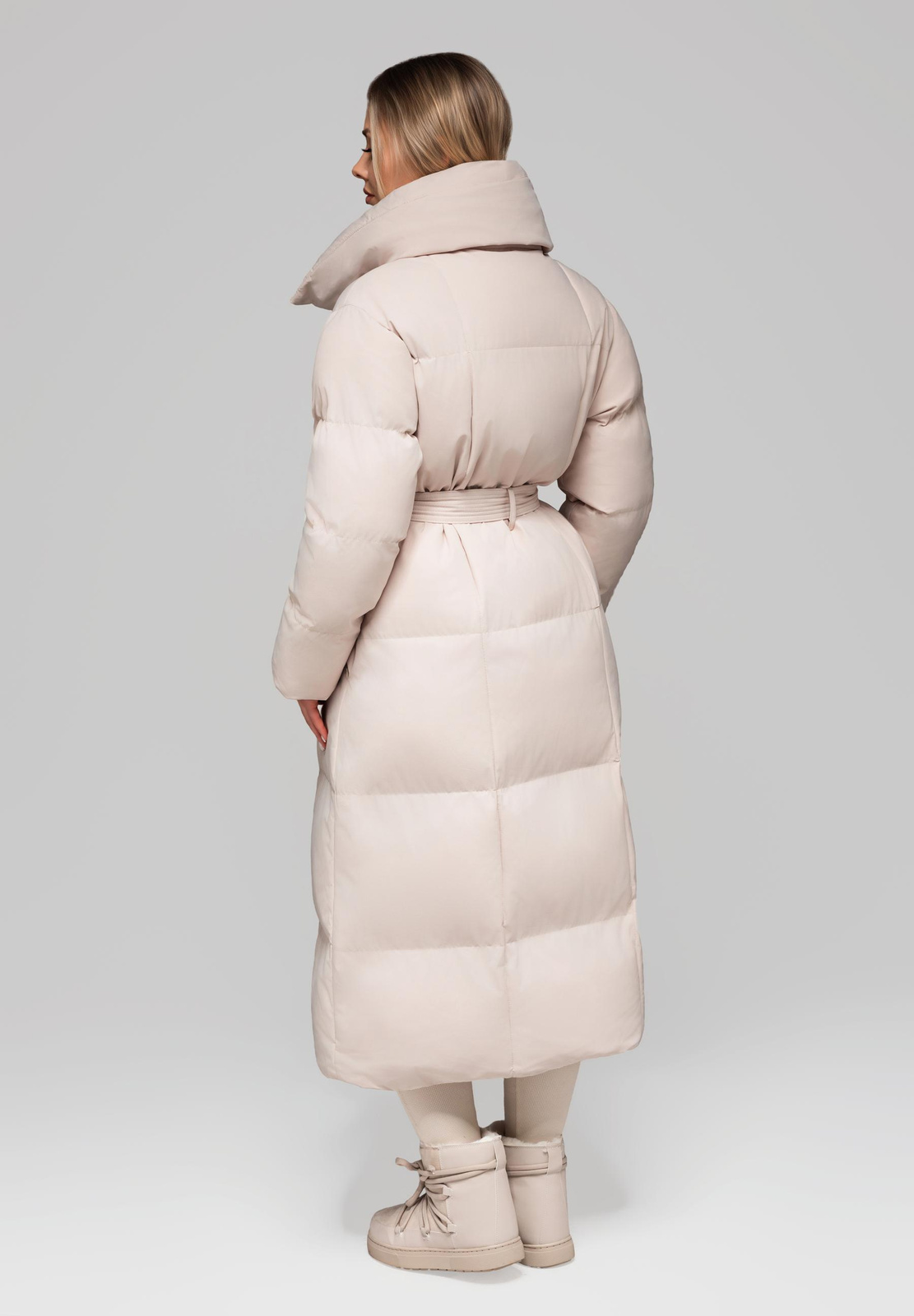 Edoti Women's quilted long jacket with belt OW-JALJ-0104 v2