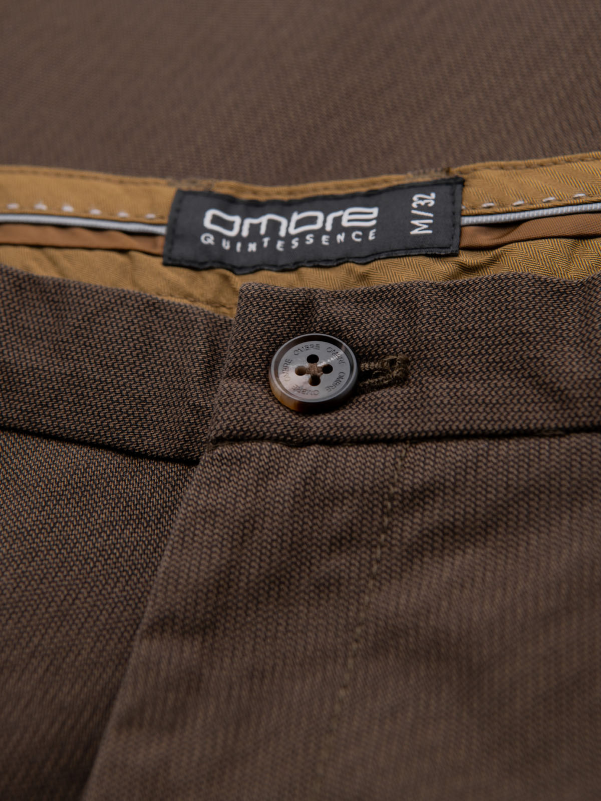 Ombre Men's REGULAR FIT chino pants with fine texture - brown