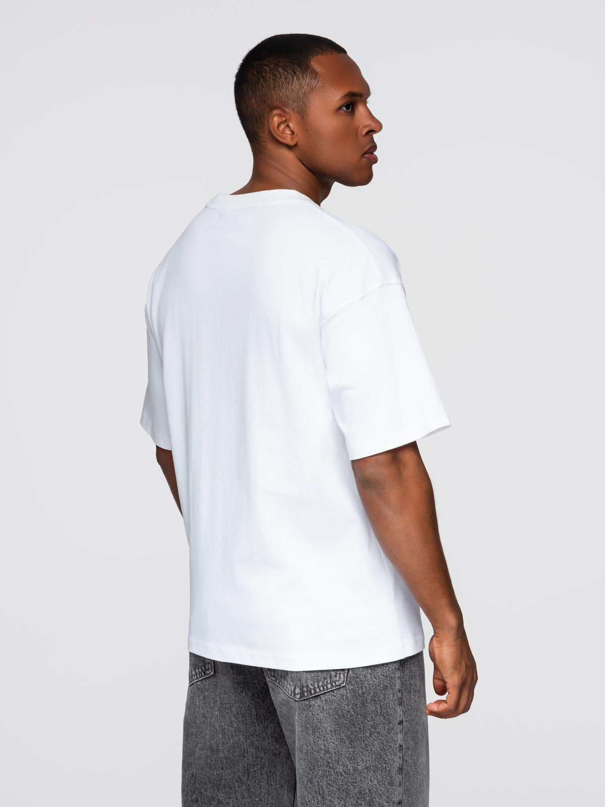 Ombre Men's cotton t-shirt with jewelry applique on chest - off white