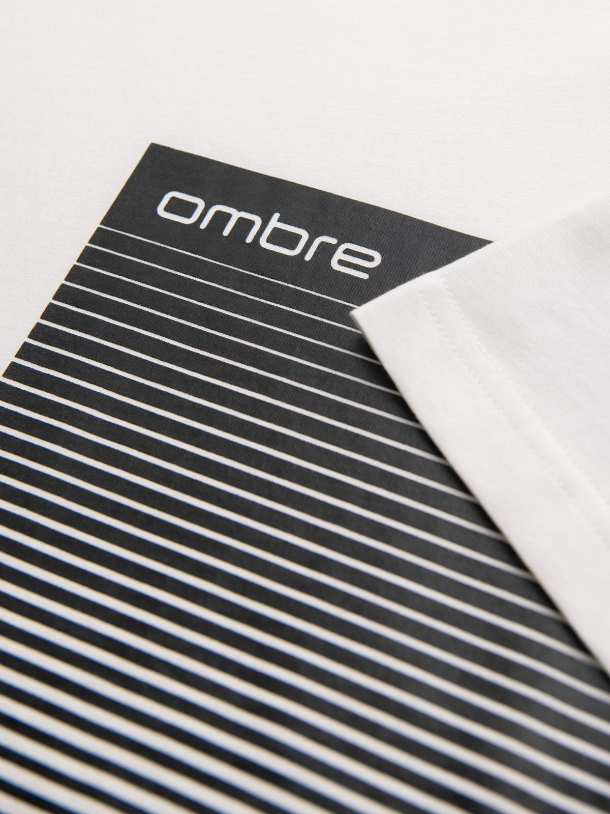 Ombre Men's cotton t-shirt with graphic print - white