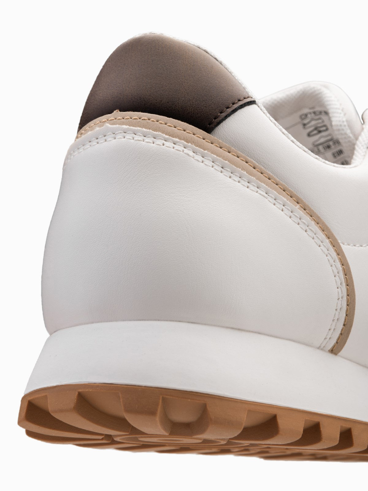 Ombre Patchwork men&#039;s sneaker shoes with combined materials - white and sand