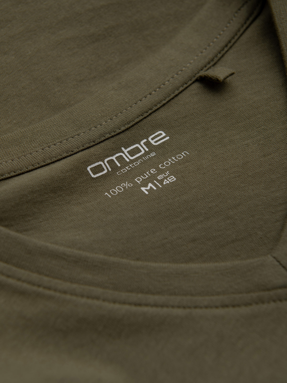 Ombre Men's unprinted longsleeve with v-neck - dark olive