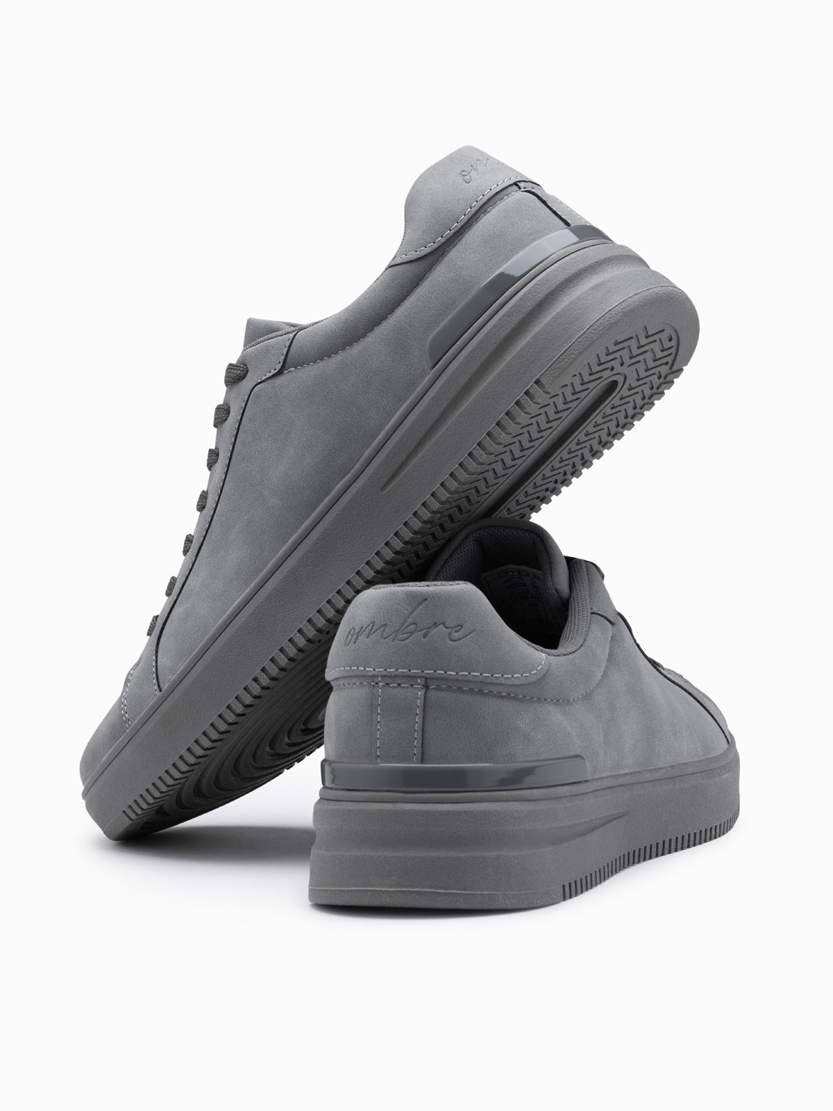 Ombre Casual solid men&#039;s eco nubuck shoes - grey
