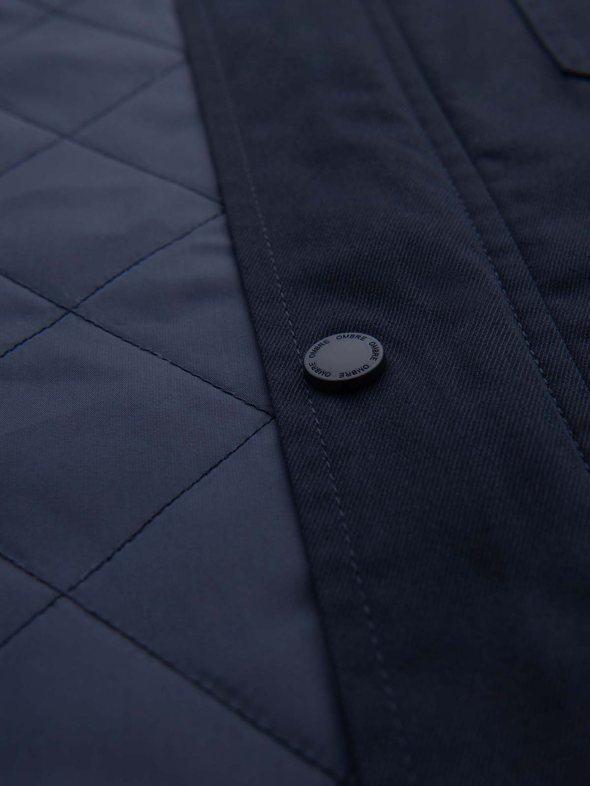 Ombre Men&#039;s lightweight jacket with high collar and pockets - navy blue
