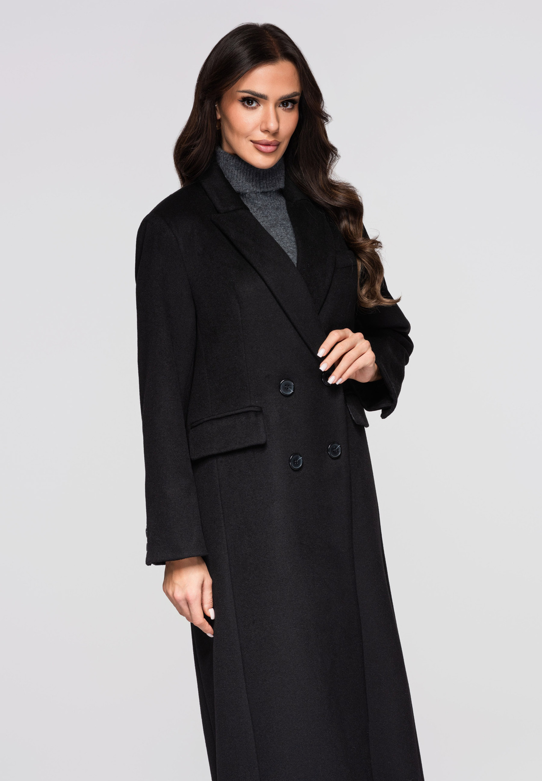 Edoti Women's long wool coat LARICA OW-COLC-0100 v4
