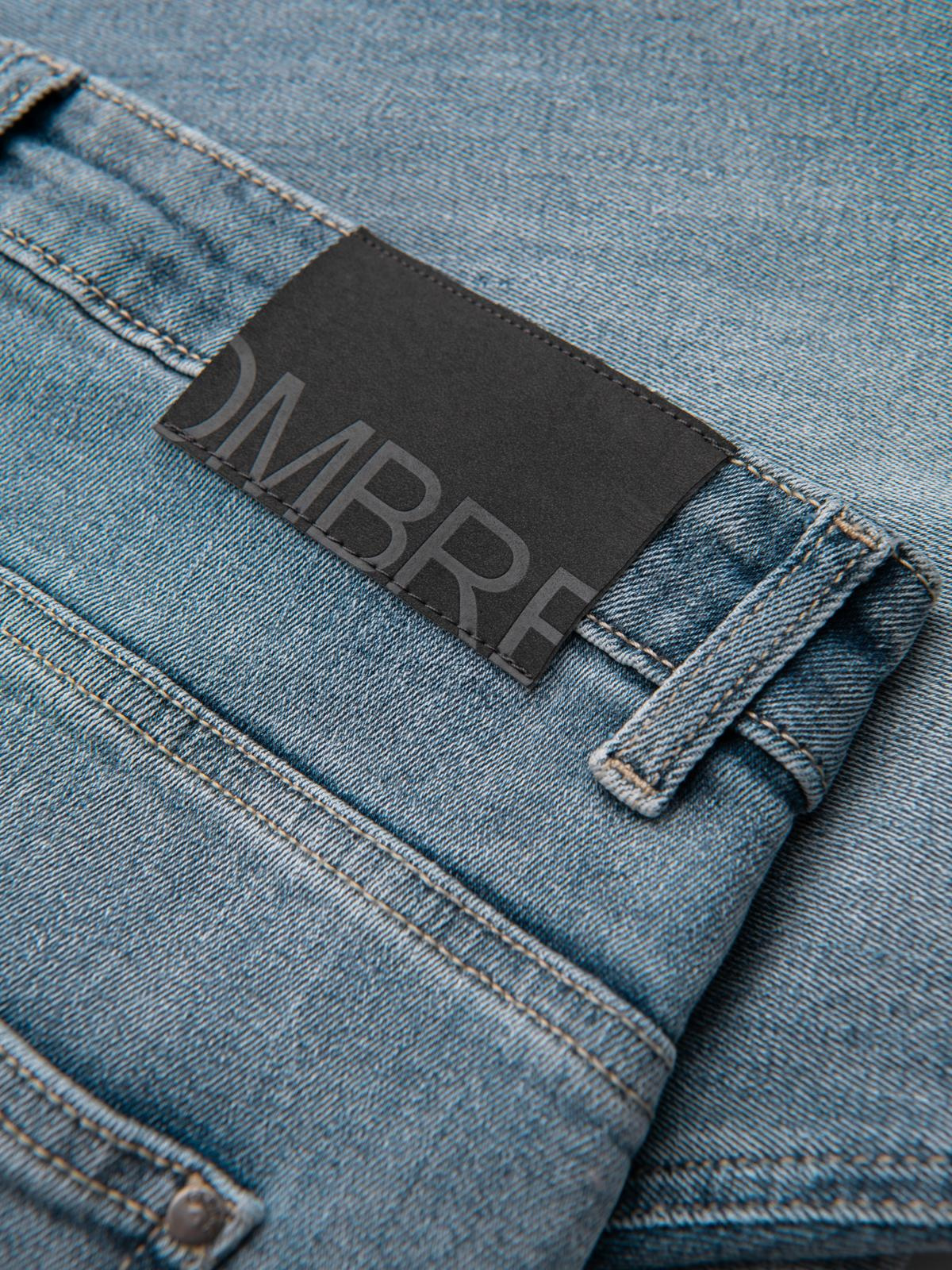 Ombre Men&#039;s CARROT FIT denim pants with decorative darts - light blue