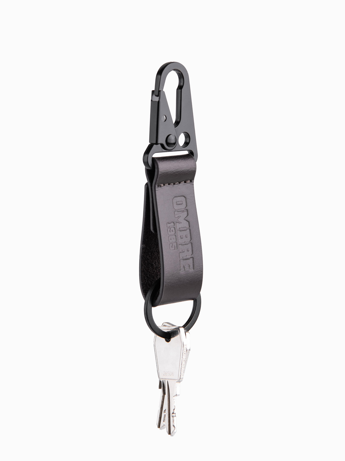 Ombre Men's key ring with snap hook - black
