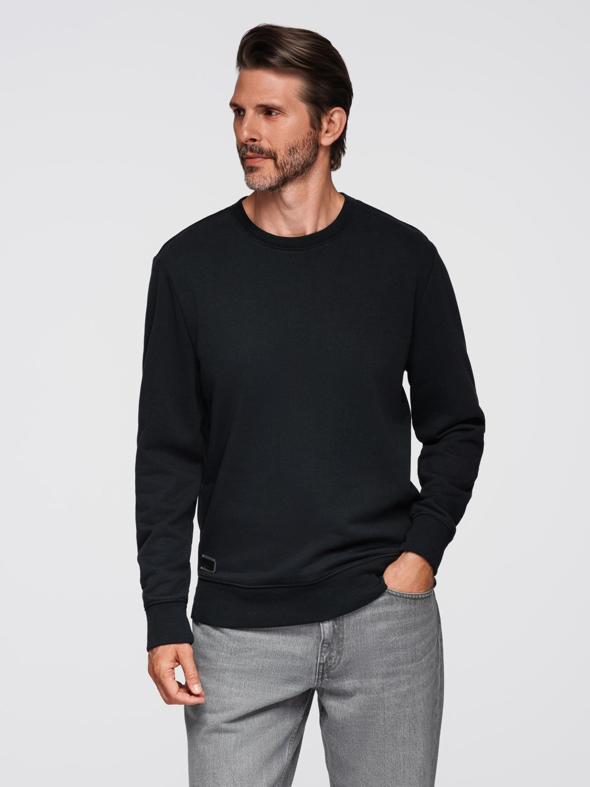 Ombre BASIC men&#039;s non-stretch cotton sweatshirt - black