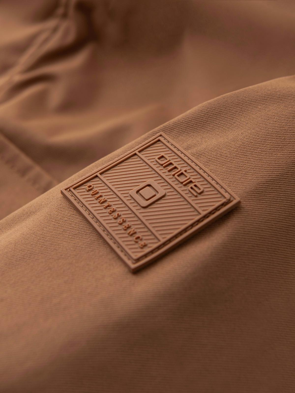 Ombre Men&#039;s lightweight jacket with pockets and high collar - brown