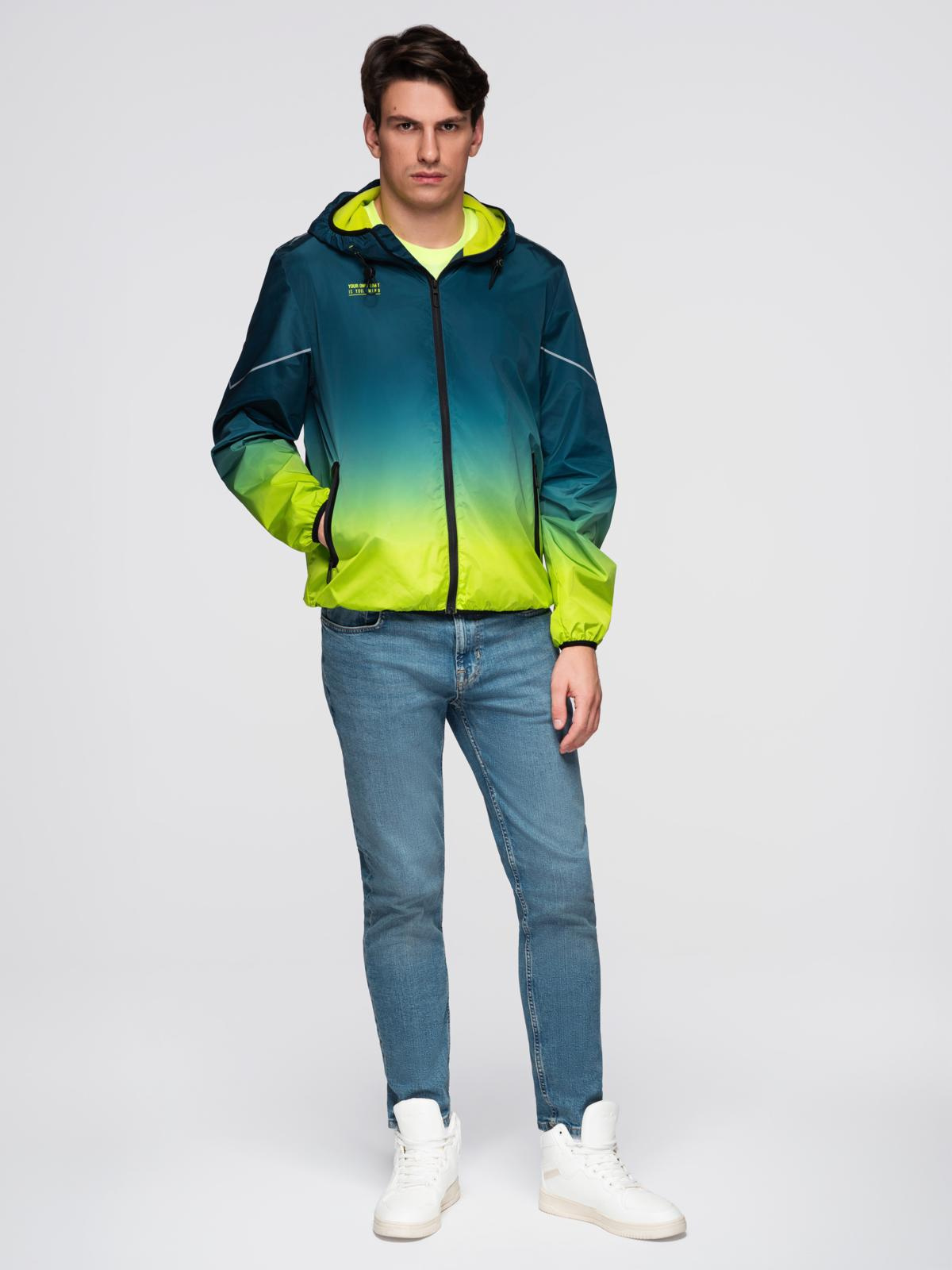 Men&#039;s ombre sports jacket with reflectors and fleece lining