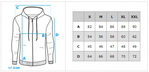 Ombre Longer men's unbuttoned sweatshirt with spacious hood PRAGA