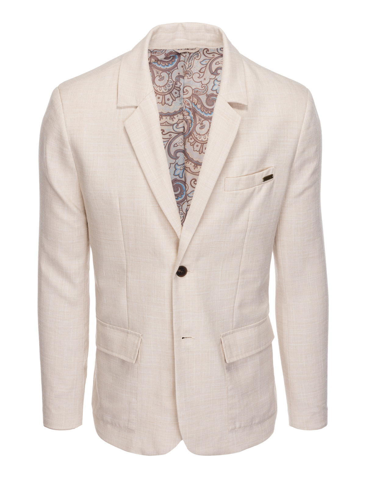 Ombre Men's REGULAR cut blazer with linen - cream