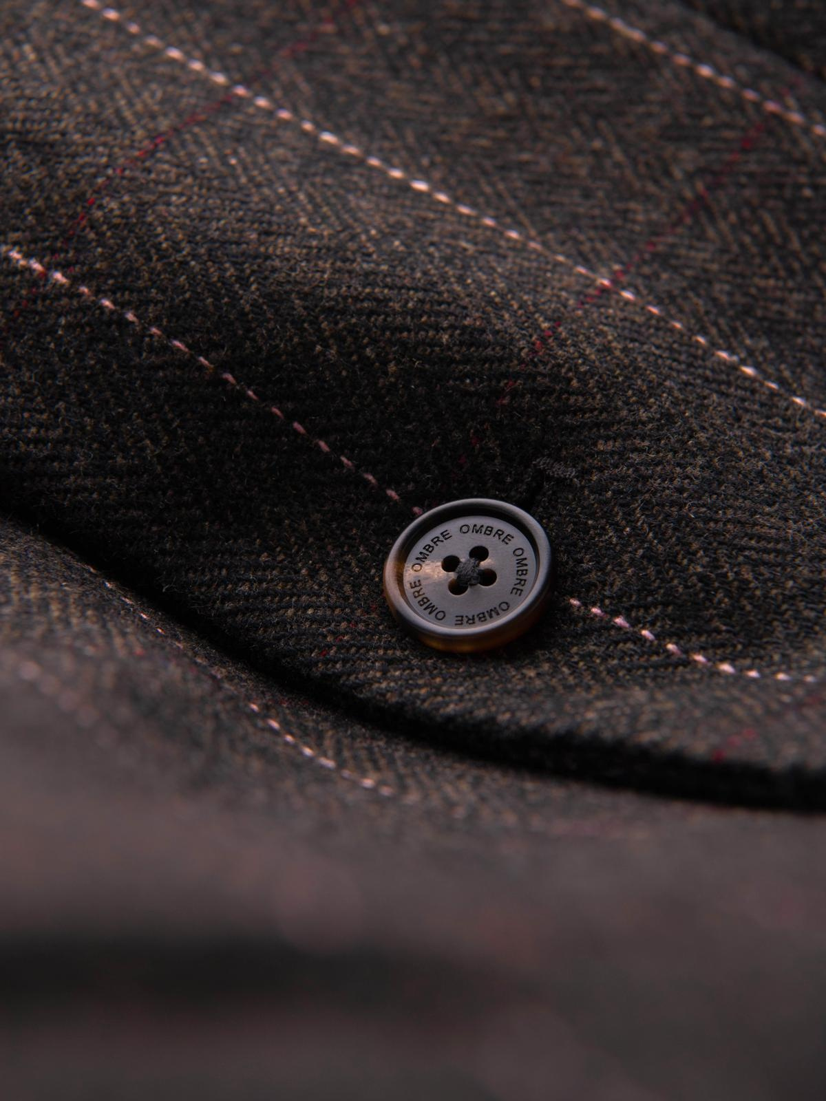 Ombre Men&#039;s elegant plaid blazer with wool blend - graphite