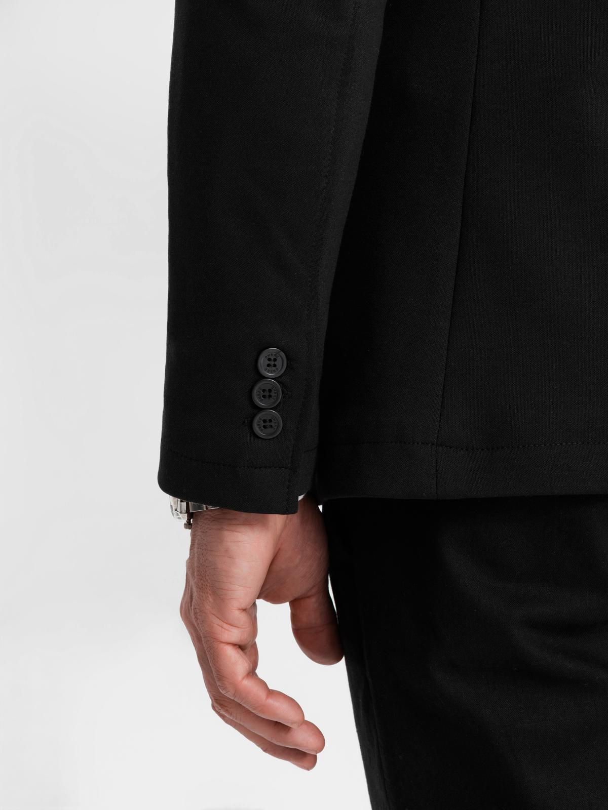Ombre Men's SLIM knit jacket with subtle texture - black