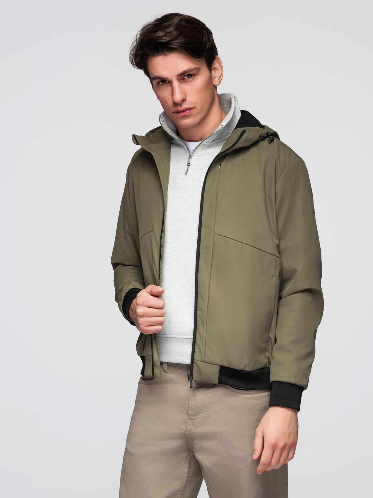 Ombre Men's lightweight jacket with hood and mesh lining