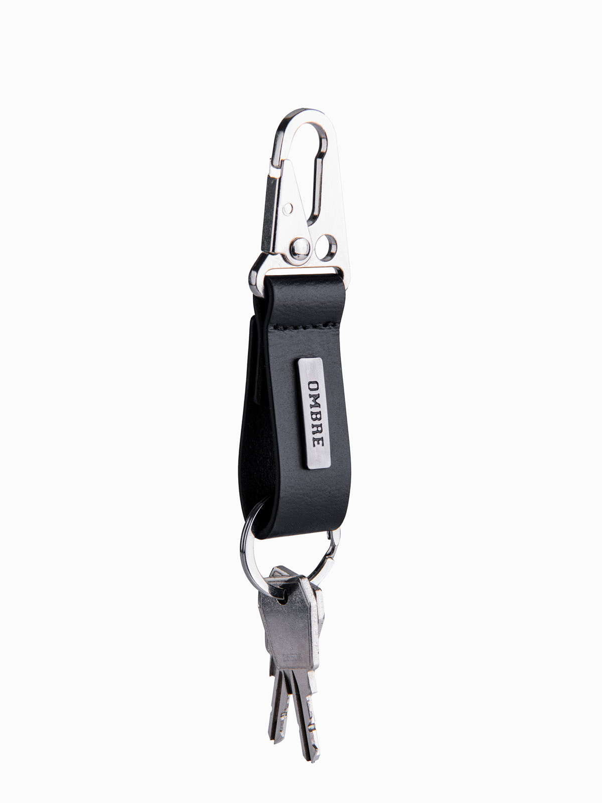 Ombre Men's key ring with snap hook - black