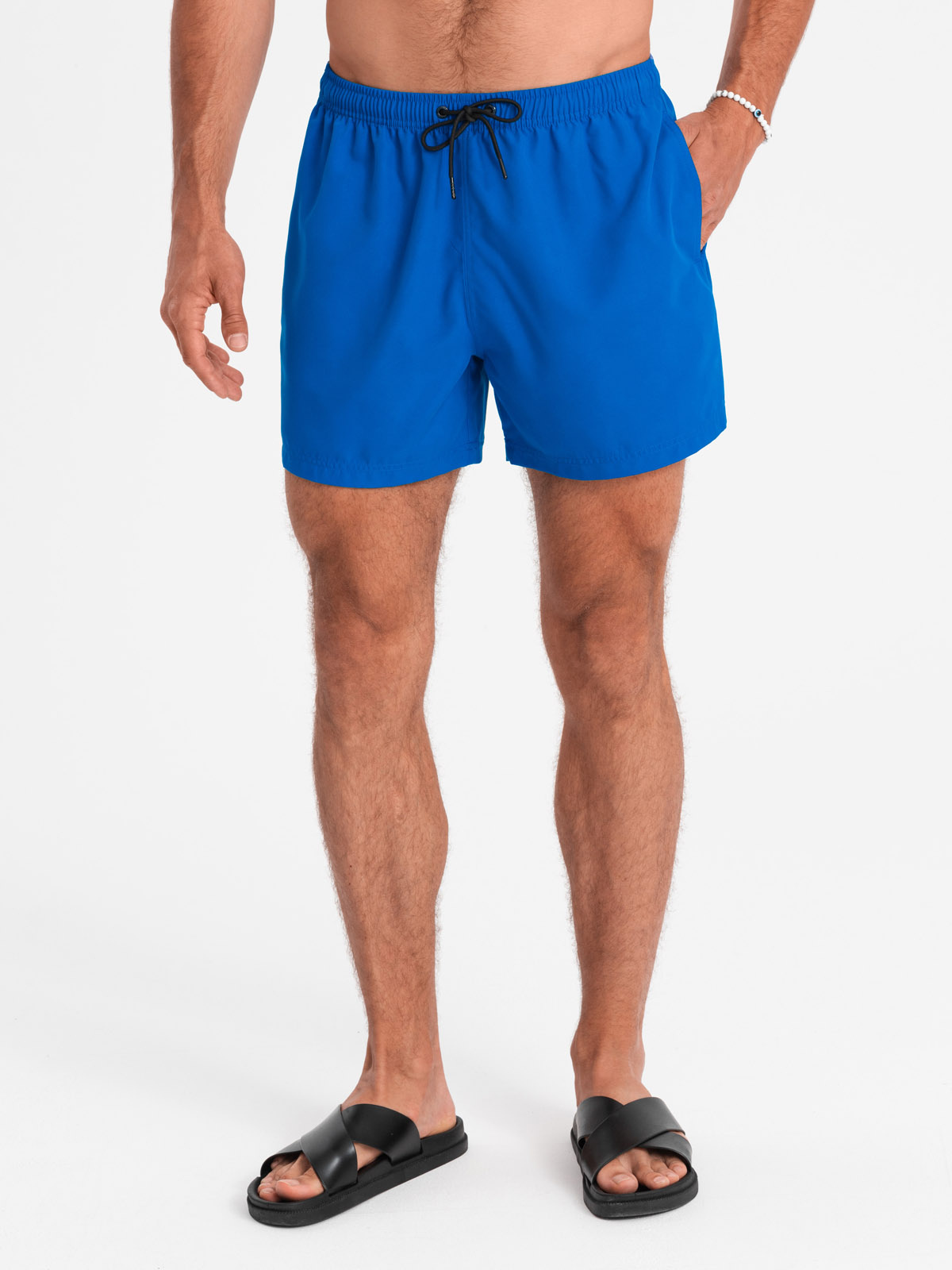 Ombre Neon Men's Swim Shorts With Magic Print Effect - Blue