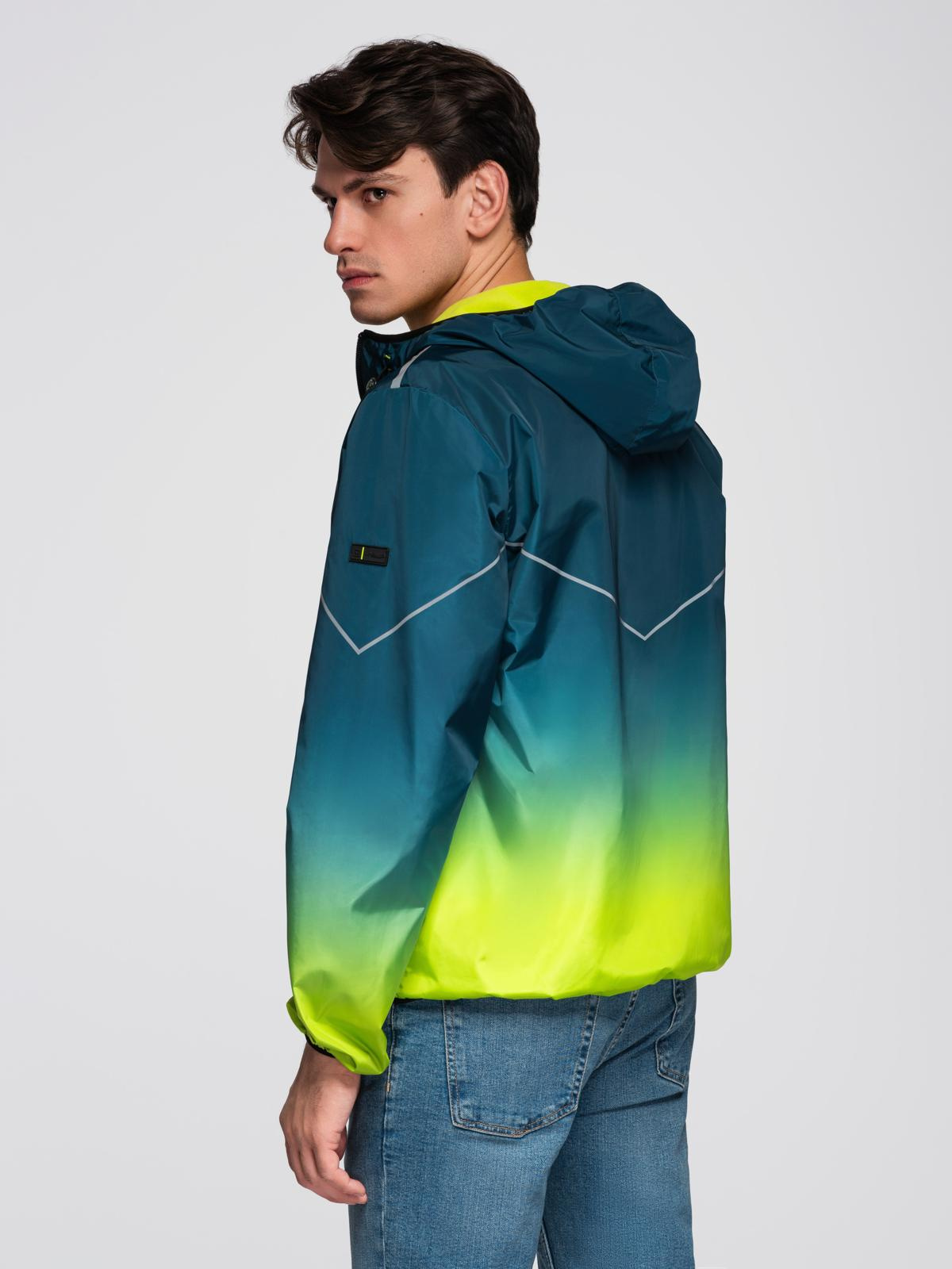 Men&#039;s ombre sports jacket with reflectors and fleece lining