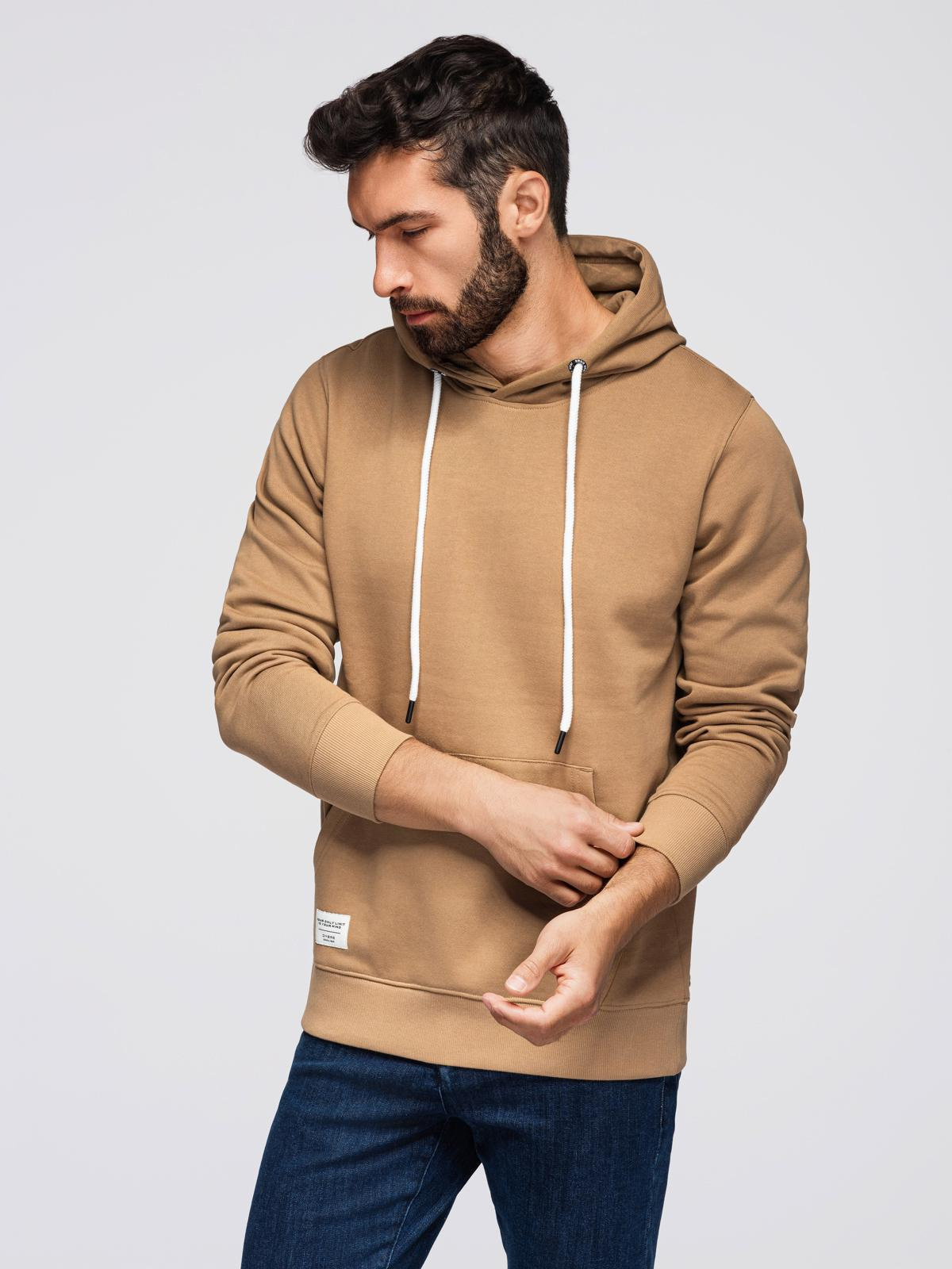 Ombre Men&#039;s kangaroo hooded sweatshirt - brown