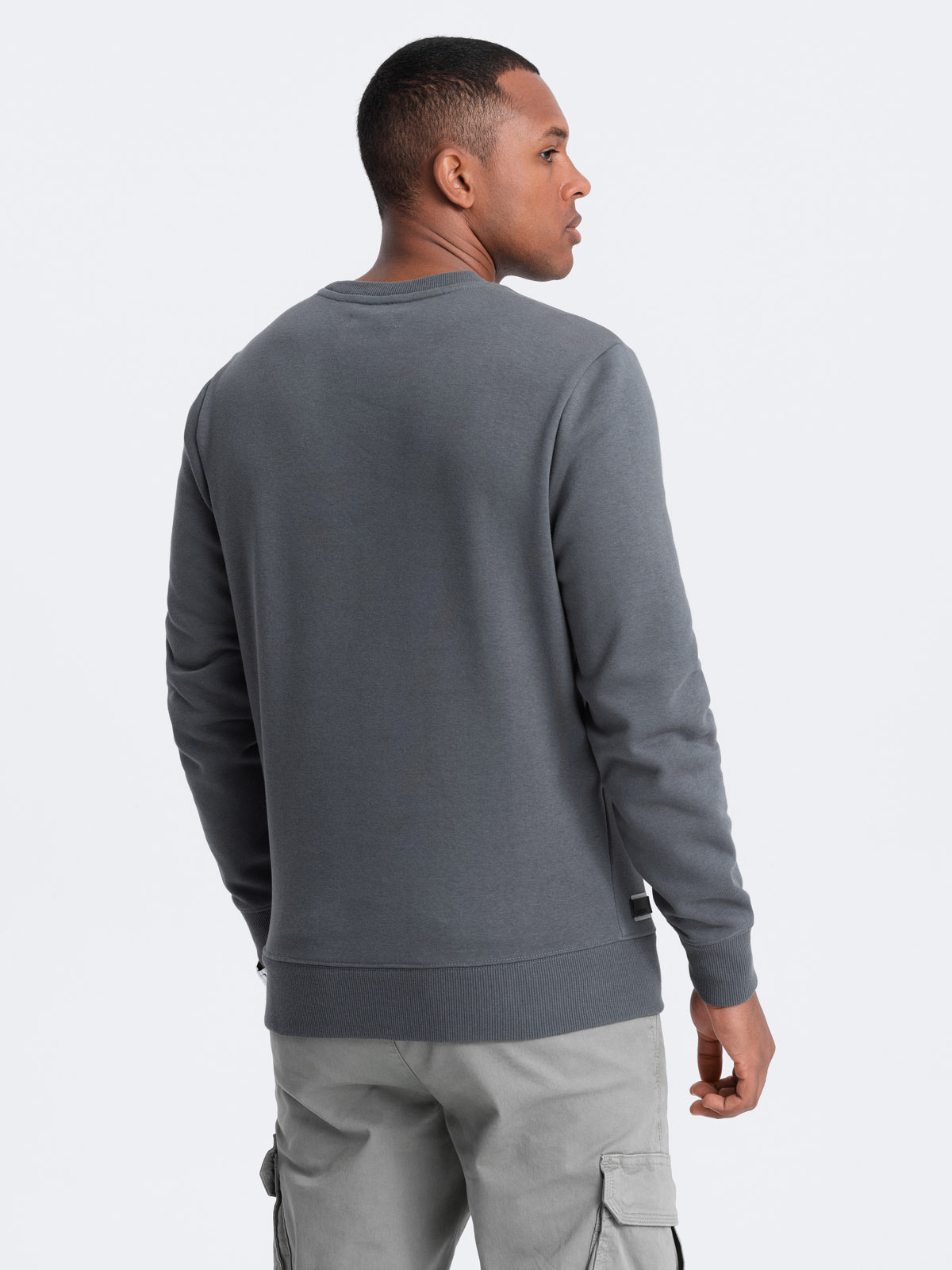 Ombre BASIC men&#039;s non-stretch cotton sweatshirt - graphite