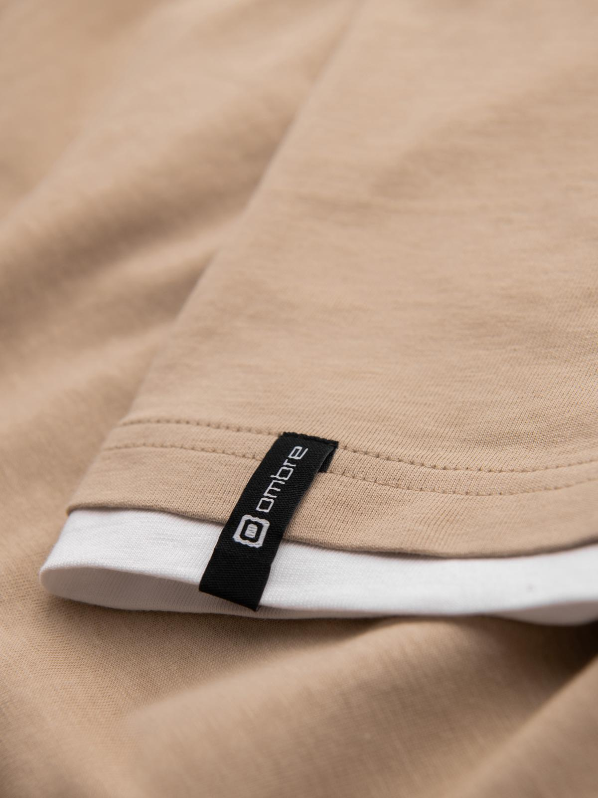 Ombre Men's hooded cotton t-shirt - beige